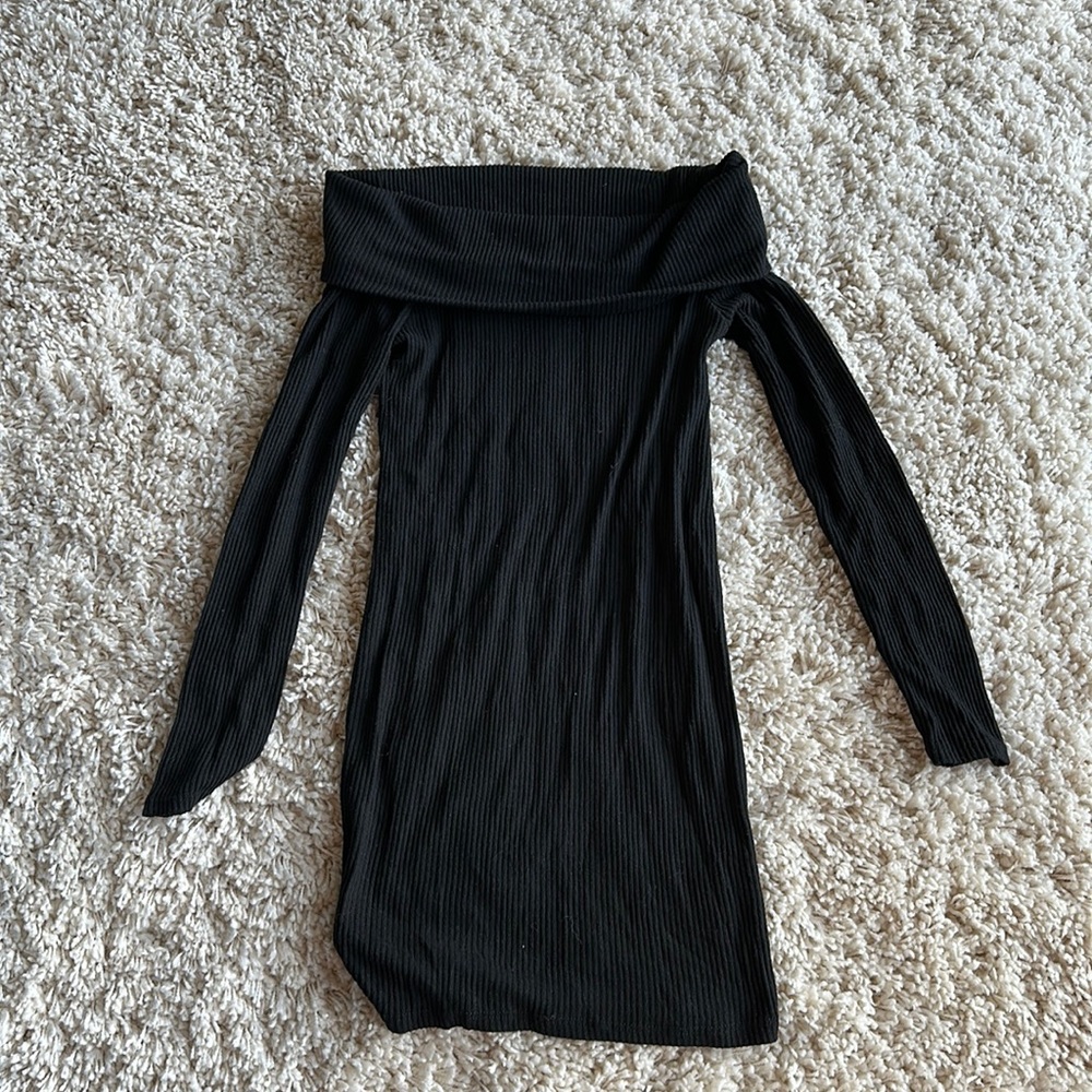 Off the shoulder black dress